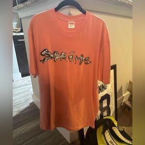 Supreme Liquid Tee Shirt T-Shirt Size Large Orange